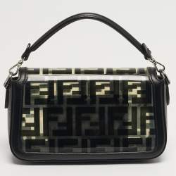 Pre Owned حقيبة باغيت ميني فندي من جلد وبلاستيك شفاف أسود