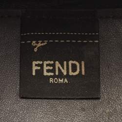 مملوكة مسبقًا Fendi Mon Tresor Mini Dark Brown FF Mesh Nylon and Leather Bucket Bag