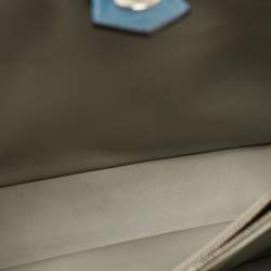 Pre Owned Fendi 2Jours Petite Blue Leather Tote