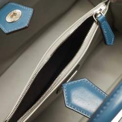 Pre Owned Fendi 2Jours Petite Blue Leather Tote