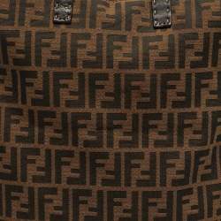 Pre Owned Fendi Tobacco Zucca Canvas and Leather Shopper Tote