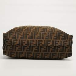 Pre Owned Fendi Tobacco Zucca Canvas and Leather Shopper Tote