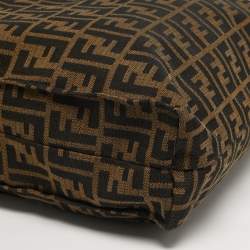 Pre Owned Fendi Tobacco Zucca Canvas and Leather Shopper Tote