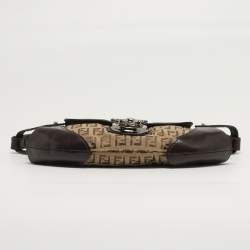 Pre Owned حقيبة كتف فندي كوبيلاتشن جلد وكانفاس زوكينو حمراء