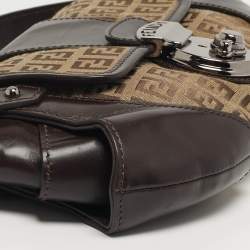 Pre Owned حقيبة كتف فندي كوبيلاتشن جلد وكانفاس زوكينو حمراء