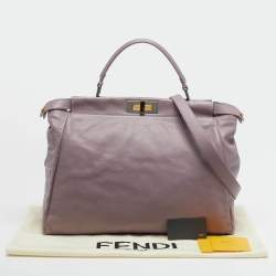Pre Owned Fendi Peekaboo Large Lilac Leather Tote
