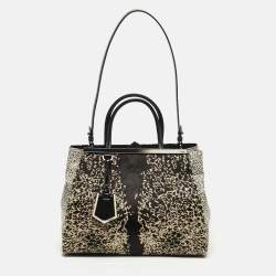 مملوكة مسبقًا Fendi 2Jours Medium Tricolor Printed Calf hair and patent Leather 2Jours Tote
