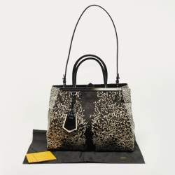 مملوكة مسبقًا Fendi 2Jours Medium Tricolor Printed Calf hair and patent Leather 2Jours Tote