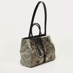مملوكة مسبقًا Fendi 2Jours Medium Tricolor Printed Calf hair and patent Leather 2Jours Tote