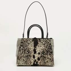 مملوكة مسبقًا Fendi 2Jours Medium Tricolor Printed Calf hair and patent Leather 2Jours Tote