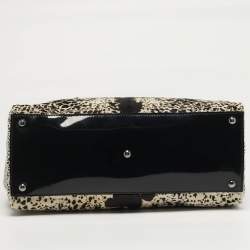 مملوكة مسبقًا Fendi 2Jours Medium Tricolor Printed Calf hair and patent Leather 2Jours Tote