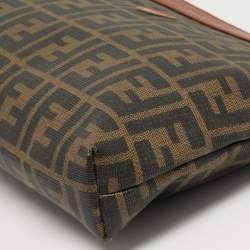 Pre Owned Fendi Tobacco/Brown Zucca Coated Canvas Zip Pouch