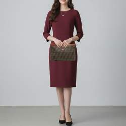 Pre Owned Fendi Tobacco/Brown Zucca Coated Canvas Zip Pouch