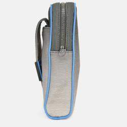 Pre Owned حقيبة كروس بودي عمودية فندي قماش رمادي أومبريه بحواف زرقاء