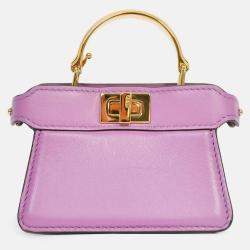 مملوكة مسبقًا حقيبة فندي بيكابو نانو جلد حمل حمل جلدي بنفسجي بحزام