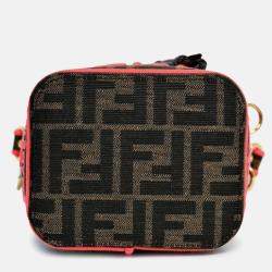 مملوكة مسبقًا Fendi Brown Zucca/Neon Pink Canvas Mon Tresor Bucket Bag