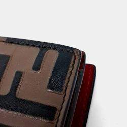 Pre Owned Fendi Brown Leather Half Wallet