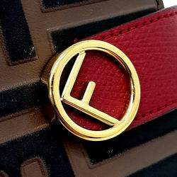 Pre Owned Fendi Brown Leather Half Wallet