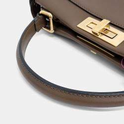 Pre Owned Fendi Brown Leather Peekaboo Medium