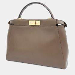 Pre Owned Fendi Brown Leather Peekaboo Medium