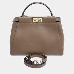 مملوكة مسبقًا Fendi Brown Leather Peekaboo Medium