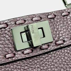 Pre Owned Fendi Purple Leather Selleria Peekaboo I See U Petite