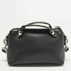 Pre Owned Fendi By The Way Mini Black/Brown Leather Crossbody Bag