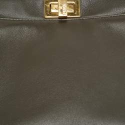 مملوكة مسبقًا Fendi Peekaboo Mini Dark Brown Leather Top Handle Bag