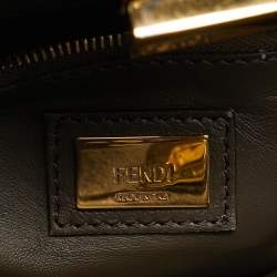 مملوكة مسبقًا Fendi Peekaboo Mini Dark Brown Leather Top Handle Bag