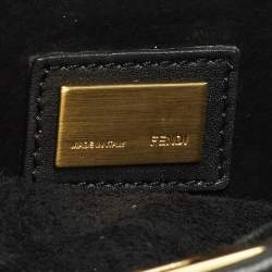 Pre Owned Fendi Peekaboo Mini Black Leather Top Handle Bag