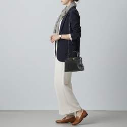 Pre Owned Fendi Peekaboo Mini Black Leather Top Handle Bag