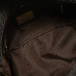 Pre Owned Fendi Baguette Grey/Brown Zucca Fabric and Suede Shoulder Bag