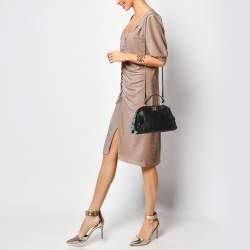 Pre Owned حقيبة فندي يد علوية بيكابوو جلد أسود بكشاكش صغيرة