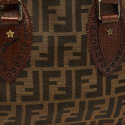 Pre Owned حقيبة فندي شيف دي جور صغيرة قماش وزوكا بني وجلد