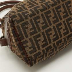 Pre Owned حقيبة فندي شيف دي جور صغيرة قماش وزوكا بني وجلد