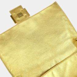 Pre Owned حقيبة فندي مامّا باغيت جلد الحمل ذهبي