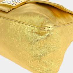 Pre Owned حقيبة فندي مامّا باغيت جلد الحمل ذهبي