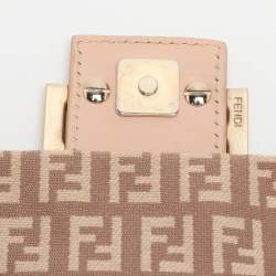 Pre Owned حقيبة فندي ماما باغيت ميني قماش زوتشينو وردية وجلدية