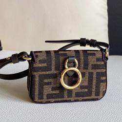 Pre Owned Fendi Mini baguette shoulder bag monogram with charm