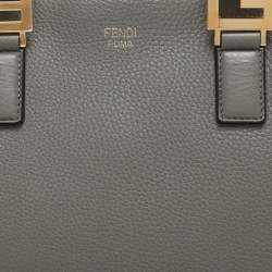 Pre Owned Fendi Gloria Small Grey Selleria Leather Tote