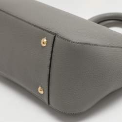 Pre Owned Fendi Gloria Small Grey Selleria Leather Tote