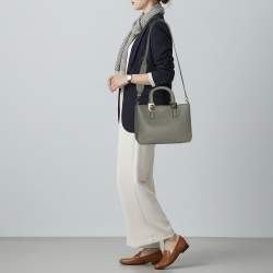 Pre Owned Fendi Gloria Small Grey Selleria Leather Tote