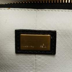 مملوكة مسبقًا Fendi Peekaboo Large Cream/White Python Leather Top Handle Bag