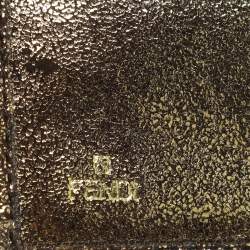 مملوكة مسبقًا Fendi Baguette Gold Canvas and Leather Bifold Wallet
