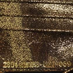 مملوكة مسبقًا Fendi Baguette Gold Canvas and Leather Bifold Wallet