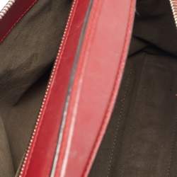 Pre Owned Fendi Dotcom Large Red Leather Top Handle Bag