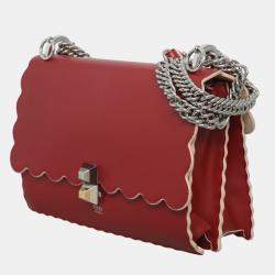 مملوكة مسبقًا حقيبة كتف فندي كان أي جلد ناعم بورغندي وسط