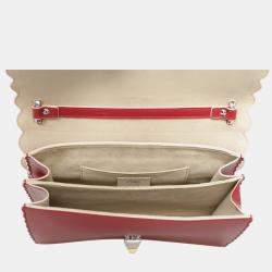 مملوكة مسبقًا حقيبة كتف فندي كان أي جلد ناعم بورغندي وسط