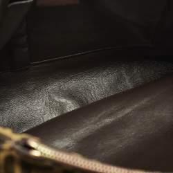 Pre Owned حقيبة ساتشل فندي ليندا جلد محكم وكانفاس زوكا تبغ/بني فاتح كبيرة