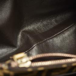 Pre Owned حقيبة ساتشل فندي ليندا جلد محكم وكانفاس زوكا تبغ/بني فاتح كبيرة